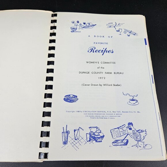 DuPage County Recipe Cookbook 1972 Farm Bureau Illinois Fundraiser Spiral Bound - Picture 2 of 9